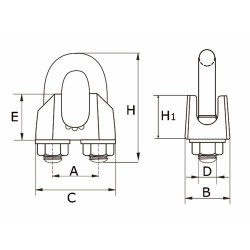 STAALDRAADKLEM 400 8MM M6 BEUGEL VERZ