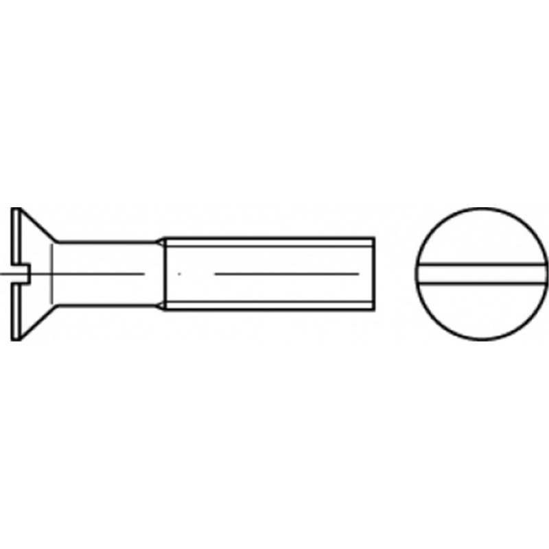 Metaalschroef Din963 M8X35Mm Pk Messing - 100 Stuks