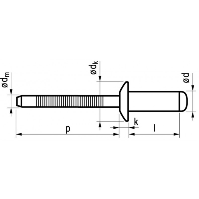 Popnagel Rvs/Rvs 1053 Xgr Kop 4,8X13 250