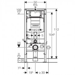 Geberit Duofix Inbouwreservoir UP320 - 500x1120x120mm