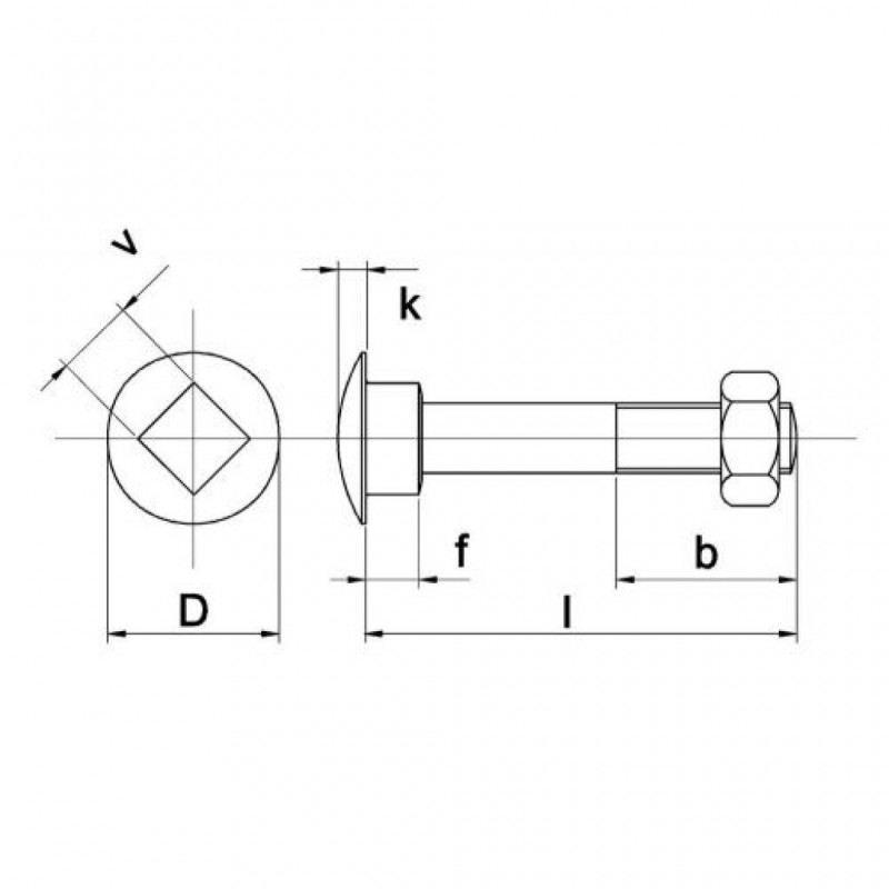 Slotbout 4.6 M10x260 DIN603/555 - Thermisch verzinkt