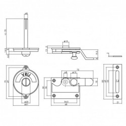 Intersteel WC-overslag met bocht vrij/bezet messing gelakt