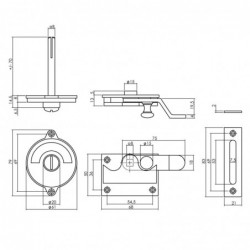 Intersteel WC-overslag met bocht rood / groen messing gelakt