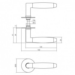 Intersteel Deurkruk Combinatie met zelfklevend rozet Ø55x2 mm rvs geborsteld