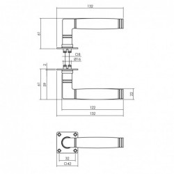 Intersteel Deurkruk Ton 212 met vierkant rozet 42x42x2 mm rvs geborsteld