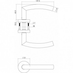 Intersteel Deurkruk Half Rond met rozet Ø51x10