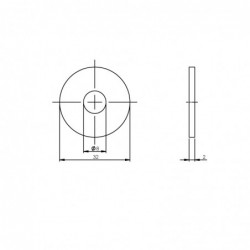 Intersteel Drukverdeelrozet voor deurgrepen Ø32 mm rvs geborsteld