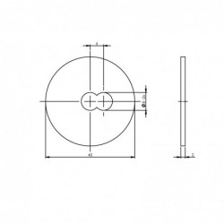 Intersteel Drukverdeelrozet voor deurgrepen Ø40 mm rvs geborsteld