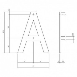 Intersteel Huisletter A 100 mm zwart