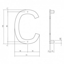 Intersteel Huisletter C 100 mm zwart