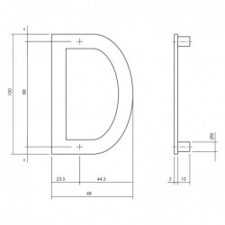 Intersteel Huisletter D 100 mm zwart