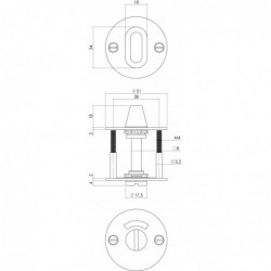 Intersteel Rozet toilet-/badkamersluiting 2 mm dun rvs/zwart