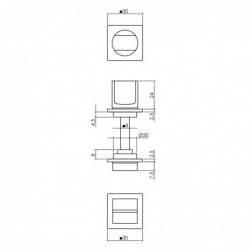 Intersteel Rozet met toilet-/badkamersluiting zelfklevend rvs/zwart