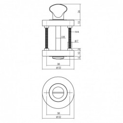 Intersteel Rozet met toilet-/badkamersluiting rond Ø52x10 mm wit