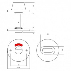 Intersteel WC-sluiting 8mm rond plat verdekt rvs