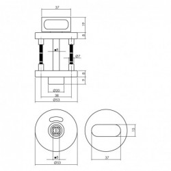 Intersteel Rozet toilet-/badkamersluiting rond nokken met stiftbediening rvs geborsteld