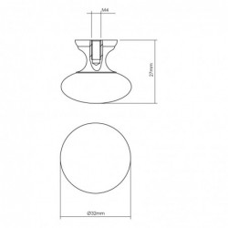 Intersteel Meubelknop paddenstoel Ø32 mm zwart