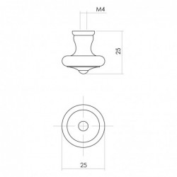 Intersteel Meubelknop Ø25 mm smeedijzer zwart