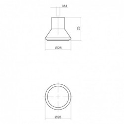 Intersteel Knop 28mm taps essenhout