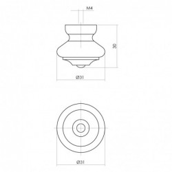 Intersteel Knop 30mm beukenhout