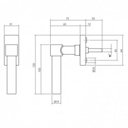 Intersteel Raamkruk L-vorm Recht rvs geborsteld