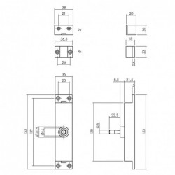 Intersteel Kruk-espagnolet rechts L-recht met stangenset 2 X 1245 mm zwart