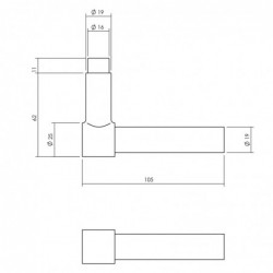 Intersteel Kruk-espagnolet rechts L-recht met stangenset 2 X 1245 mm zwart