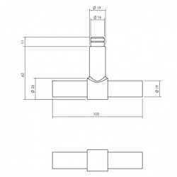 Intersteel Kruk-espagnolet links T-recht met stangenset 2 X 1245 mm zwart