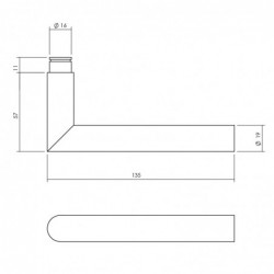 Intersteel Kruk-espagnolet rechts Hoek 90Â° met stangenset 2x 1245 mm rvs geborsteld