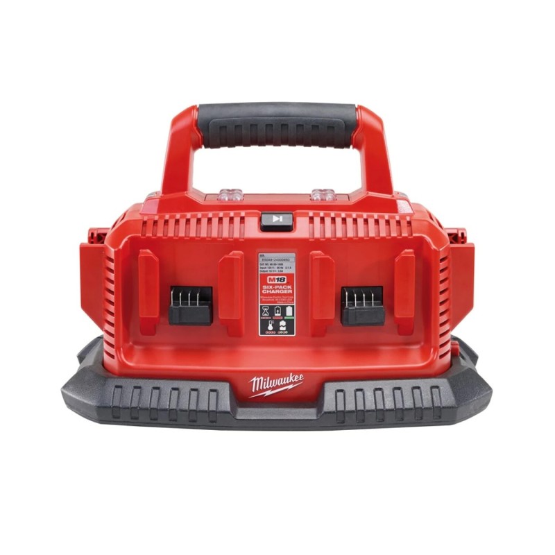 Milwaukee M14-M18 Multibay Lader M1418 C6 - 6 Accu's Tegelijk Laden - By-Pass Modus