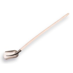 Schop 0 Hollands - Gebogen - Blank - Knopsteel - 130cm