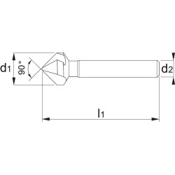 Phantom Hp2 Uni Hss-E Vari Verzinkboor - Din 335-C 90° - 3 Snijkanten - 73mm