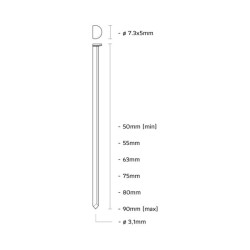 Union Dl-D-Kopnagels Verzinkt Glad - 3.1x80mm - Staal