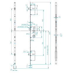 BUVA Meerpuntssluiting Ergo-Block - Krukbediend - D1 + D3 - DM 55 - PC 72 - 20x2090mm - SKG**