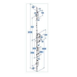 HVN Meerpuntssluiting 971E-35-8 - DM 35 - PC 92 - 20x2170mm - D1/2/3/4 - Type 3 Haken - SKG**