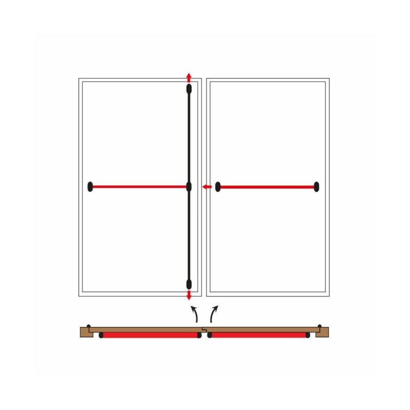 CISA TOUCH dubbele deur 840mm 1+2 sluitingen