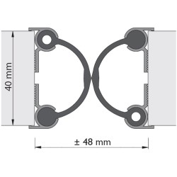 Pendeldeurnaald 4030 2x A 250cm Zonder Rubber